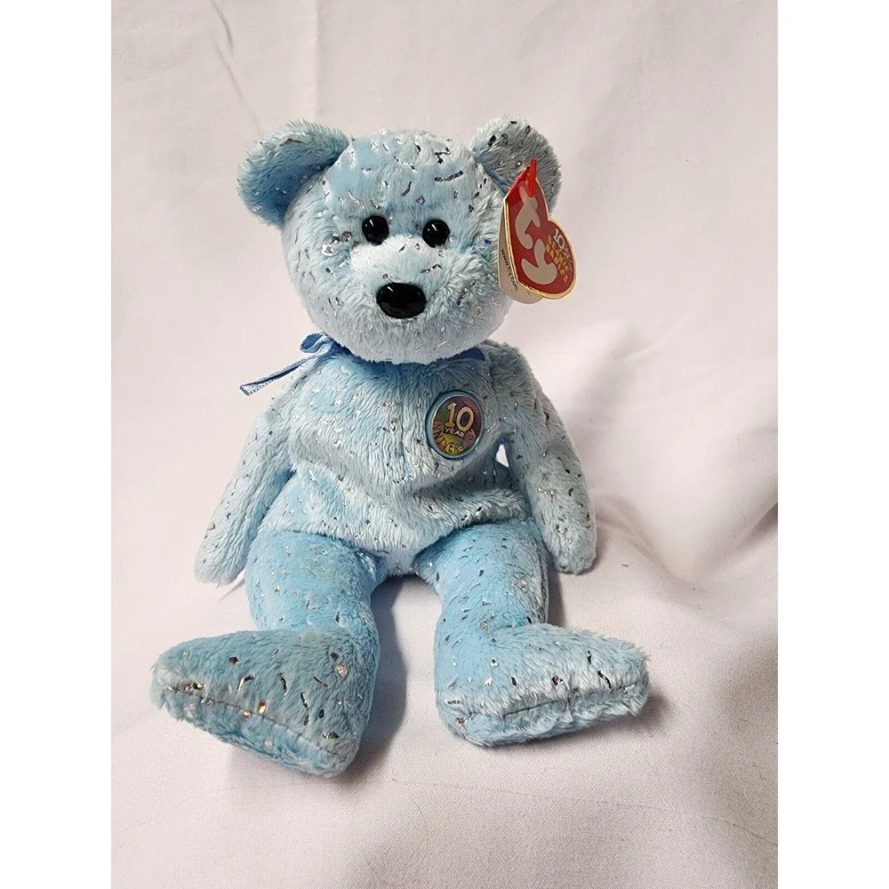 TY Beanie Baby Decade Light Blue 10 Year Anniversary Bear Birthday Jan 22 2003